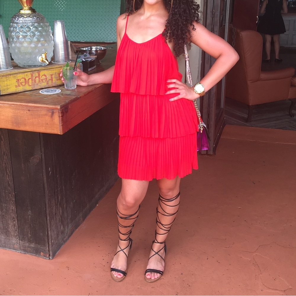 Missguided Red Layered Mini Dress